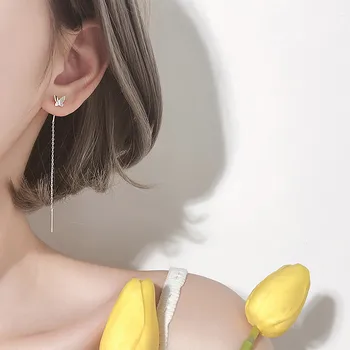 Krásne kórejský Motýľ Náušnice swing gold drop náušnice pre ženu 2022 estetické piesky dievča šperky