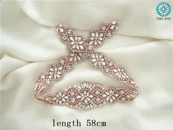 (10pcs) Ručne vyrábané strieborné svadobné jasné, perlové crystal drahokamu appliques žehlička na na svadobné šaty DIY krídla pás WDD0209