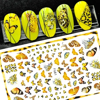 3D Butterfly Nail Art Nálepky, Farebné DIY Lepidlo Jazdcov na Nechty, Nálepky Laser Wrap Fólie na Nechty, Dekorácia, Manikúra Príslušenstvo