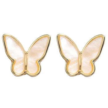 Crystal Motýľ Vintage Stud Náušnice Pre Ženy Móda Žena Elegantná Zlatá Farba Jednoduché Šperky Earings Femme Brinco 2021 Nové