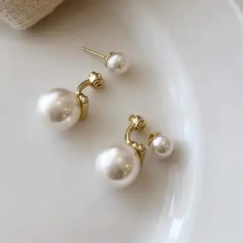Pearl ženy temperament jednoduché high-end zmysel nika retro šperky elegantné ženy ponuky stud náušnice