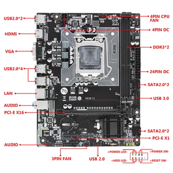 STROJNÍK H61 Doske LGA1155 Set Kit S Intel I3 3220 Processor DDR3 8GB(2*x 4 gb) Pamäte RAM, Mico-ATX Integrovaná Grafika