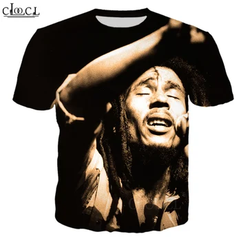 HX Unisex Tričko Mužov Streetwear Populárny Spevák Bob Marley 3D Tlač Harajuku Krátky Rukáv Bežné Pulóver Drop Shipping