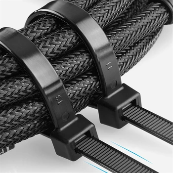 Self-locking plastové nylon kravatu 100 KS čierna 3X100cable kravatu upevnenia ring3X200 kábel kravatu zip zábaly popruh nylon kábel kravatu nastaviť