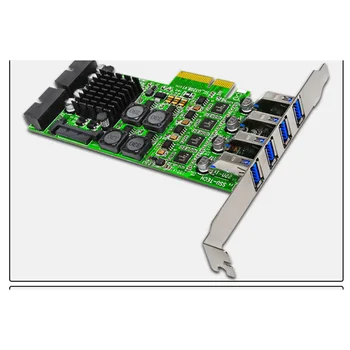 PCI Express PCI-E na USB 3.0 Rozširujúca Karta Navyšoval 8 Porty USB 3.0 Radič SATA Napájania Nezávisle 4 Kanál pre Kameru