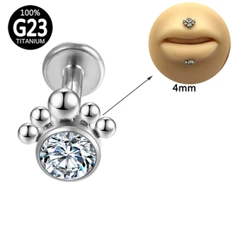 G23 Titán Ušný Lalôčik Piercing 5 Korálky Labret Pery Uši Bar Chrupavky Tragus Stud Telo Septum Klikateľné Vnútorný Závit Náušnice