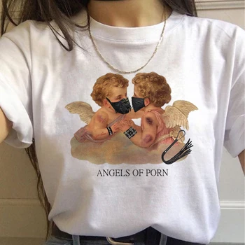 Anjeli Estetické Harajuku Vintage T Košele Ženy Ullzang 90. rokov Grafické T-shirts Grunge kórejský Štýl Tričko Hip Hop Top Tees Žena