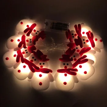 1.6 m 10 LED Snehuliak, Vianočný Strom String Svetla do Nového Roku 2021 Vianočné Ozdoby Domova Príslušenstvo