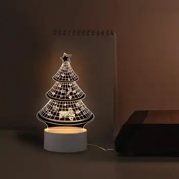 1Pc Jemné Rozkošný Vianočné Svetlo LED Tabuľka Svetlo Vnútorné Svetlo Plochy Dekor 3D Troch-Dimenzionální Nočné Svetlo Domova