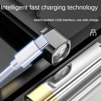 LED Baterka Trubice Silné Svetlo Špeciálnych Síl Nabíjateľná Vonkajšie Super Jasný Dlhý Záber Pevné Zaostrenie Malé Prenosné