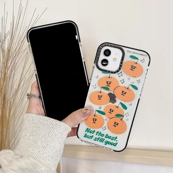 Roztomilý Chlieb Oranžové Ovocie Potraviny Telefón puzdro Pre IPhone 13 12 11 Pro Max X XS XR Max 7 8 Plus Mäkký Silikónový TPU Jasné Zadný Kryt