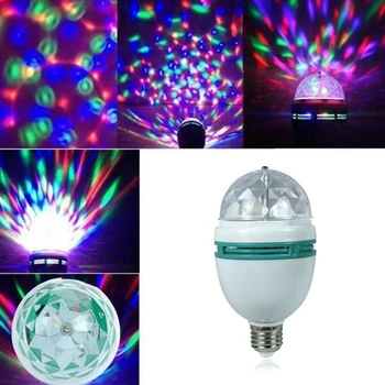 LED Žiarovka Magic Color Projektor E27 RGB, Automatické Otáčanie Fázy Svetlo AC 220V Pre Domáce Dovolenku Strany Svadobné Bar KTV Disco