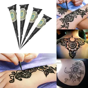 1PC IndianBlack Henna Tattoo Vložiť Nepremokavé Dočasné Tetovanie Masť Na Dočasné Tetovanie Body Art Nálepky Mehndi Tela Farba