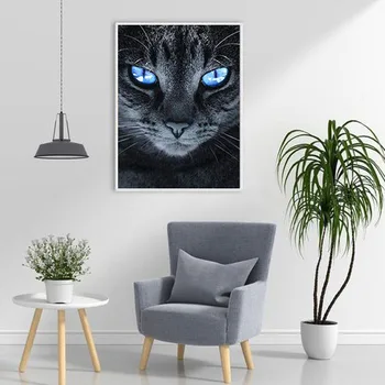 Plné Námestie Kolo Diamond Maľovanie Čierna Mačka, Kvet DIY Diamond Výšivky Predaj Fotky z Kamienky Mozaiky Domáce Dekorácie
