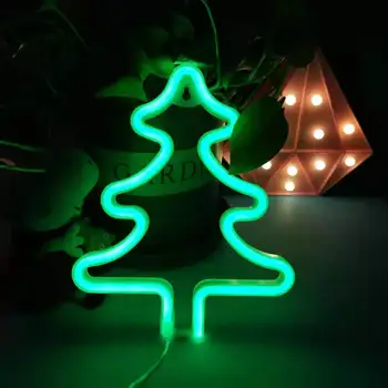 Vianočné Dekorácie LED Neónový nápis Svetlo Lásky Jeleň Elk Bell Snowflake Ponožka Vianočný Strom Tvar Nočné Svetlo pre Svadby, Party
