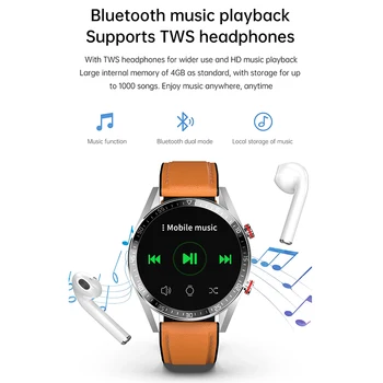 2021 Nové 454*454 Obrazovke, Smart Hodinky Vždy Zobrazovať Čas Bluetooth Zavolať Miestnu Hudbu Smartwatch Pre Pánske Android TWS Slúchadlá