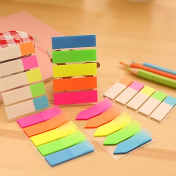Farebné Poznámok Lepidlo Office Školy Grafické efekty Rainbow Memo Pad Index poznámkový blok Sketchbook Plán Priesvitné fluorescenčné