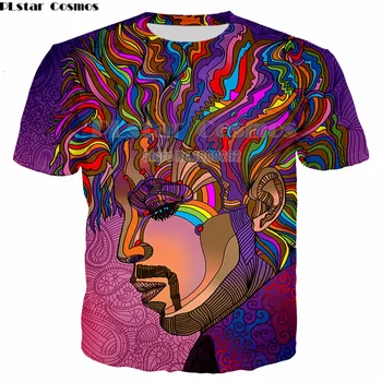 PLstar CosmosNew Hippie Hudobník T-Shirt 3d farebné groovy hippie unisex tričko letné módy ženy muži t-shirt