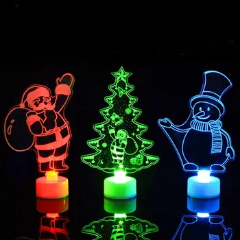 LED Vianočné Dekorácie Noc Svetlá Blikajúce Vianočné Santa Claus Snehuliak Vianočný Strom Svetlá, Lampy, Ozdoby na Nový Rok Strany