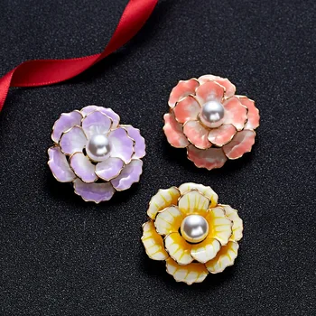 Rinhoo Crystal Kvet Brošňa Pin Elegantné Rose Pearl Drahokamu Rastlín Brošňa Kostýmov, Šperkov A Módnych Doplnkov Ženám Dary