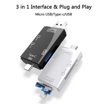 Čítačka kariet USB 2.0 a Typ C na SD Micro SD TF Kariet pre PC, Notebook, Príslušenstvo Smart Pamäť Cardreader SD Kariet