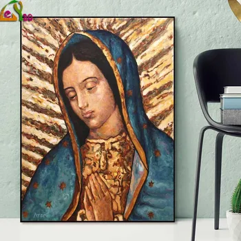 DIY Diamond Maľovanie Mexiko Guadalupe Panny Márie cross stitch mozaiky plný squareround diamond výšivky drahokamu maľovanie
