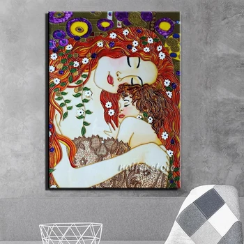 Diy 5d Diamond Maľovanie Klimt Matku a dieťa Umenie Cross Stitch Plné Námestie Kolo Diamond Výšivky Drahokamu Umenie