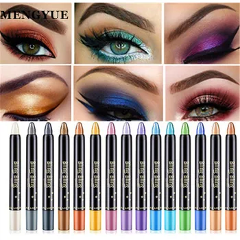 15 Farba Zvýrazňovač Eyeshadow Ceruzka Nepremokavé Matný Lesk Nahý Make-Up, Očné Tiene Pigment Kozmetika Biela Očné Linky Pero