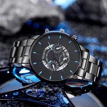 WOKAI Módne bežné oceľové pásmo Business quartz hodinky pánske nepremokavé svetielka v tme Šport Ženeve trend hodiny