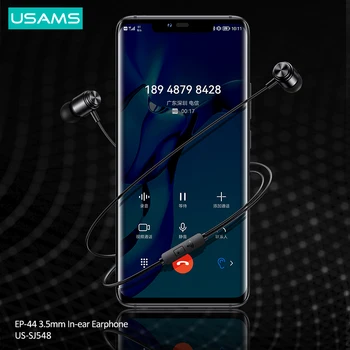 USAMS 3,5 mm In-Ear Slúchadlá Drôtové Slúchadlá Nahrávanie Microfone S ovládaním Hlasitosti Mikrofón, Video, Mikrofón Pre Youtube, PC, Telefón