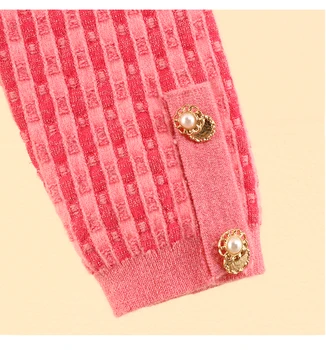 Kórejský Elegantné Sladké Ružové Prehoz Na Jeseň Dlhý Rukáv Sveter Cardigan Ženy 2021 Nové Módne Krátkym Rukávom Letné Knitwear Topy