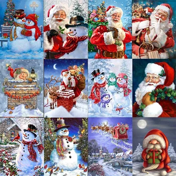 DIY Vianočné Diamond Maľovanie 5D Santa Claus Diamond Výšivky Zvierat Mozaiky Cross Stitch Auta Remesiel Darček Domáce Dekorácie
