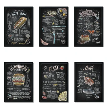 Hamburger, Hot Dog Kuchyňa, Internetová Kaviareň V Západnej Reštaurácia Obraz Domova Plagáty Kvalitné Maliarske Plátno