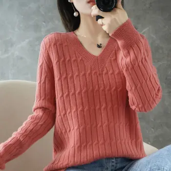 Jesenné a zimné twist sveter ženy voľné kórejská verzia all-zápas veľká veľkosť bunda nového tvaru, dlhý rukáv hlavu spodnej sveter