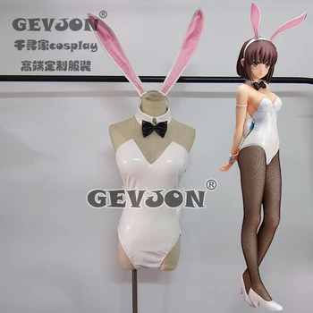 Saenai Hrdinka Č Sodate-Kata Katou Megumi Cosplay Kostým Biely Sexy Bunny Dievča Jumpsuit Úlohu Hrať Oblečenie High-End Vlastné