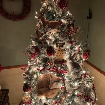 9PCS Vianočné Koberčeky Loptu Ozdoby - 3 Palcový Červená Buffalo Koberčeky Textílie Loptu Strom Vianočné Závesné Gule Ozdoby