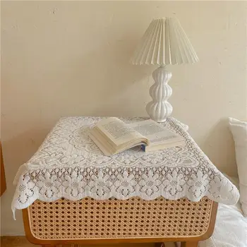 In Bielej Čipky Tableclothes Home Table Kryt Dekorácie, Svadobné Party Prospech