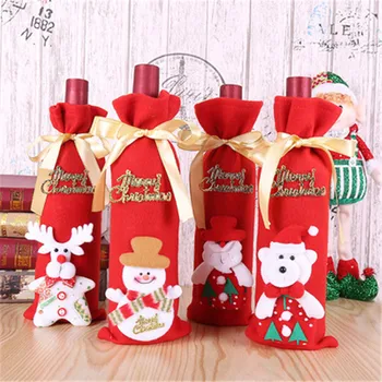 Vianočné Fľaša Vína Kryt Veselé Vianočné Dekorácie Pre Domov 2021 Natal, Vianočné Ozdoby, Vianočné Darčeky Šťastný Nový Rok 2022