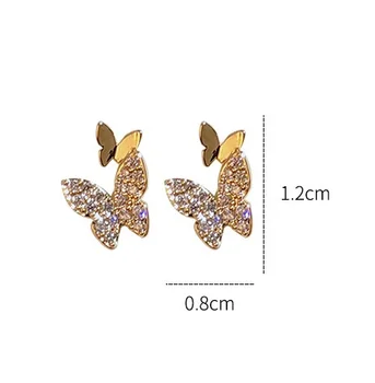 Krásne Strieborné Motýľ Stud Náušnice S Bejewelled Zirkón dámske Módne Šperky A kórejskej Strany Dary