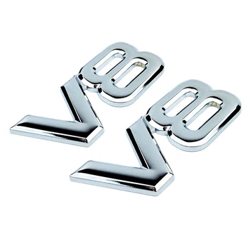 3D Kov Chróm V6 V8 Logo Auta Nálepku Znak Motorových Odznak Zadný Kufor Výtlak Dekorácie Auta Styling Auto Príslušenstvo