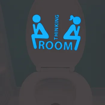 Vtipné Úsmev Kúpeľňa Samolepky na Stenu Svietiť v Tme Wc Nálepky Domova Nepremokavé Stenu WC Dvere Dekoratívne Plagát