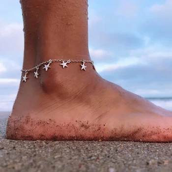 Jednoduché Letné Beach Star Reťazca Prívesok Anklet Ženy Móda Anklet Tvorivé Bežné Dámske Šperky Darček K Narodeninám