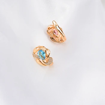 Harong 2022 Trendy Zirkón Krištáľové Náušnice Farebné Kamenné Rose Gold Klasické Kovové Stud Náušnice Šperky pre Ženy, Nový Rok