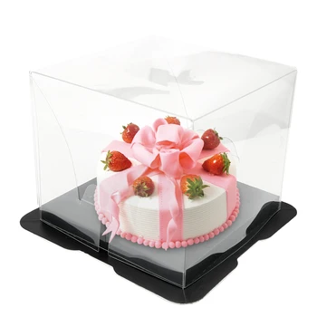 1Pc Dopravy Cake Box Na Narodeniny, Svadobné Party Balenie Jasné Cupcake Box s stredová Plastové Candy Tortu Boxy